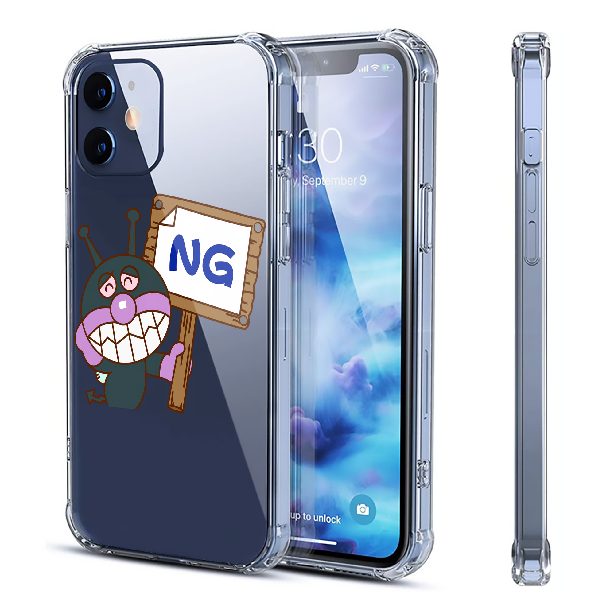 （画像用） アンパンマン Anpanman 【iPhone 12シリーズ対応】透明スマホケース（クリアソフトケース）